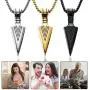 3 Pieces Stainless Steel Arrowhead Pendant Chain Necklace Spearpoint Necklace 3 Pieces Stainless Steel Arrowhead Pendant Chain Necklace Spearpoint Necklace