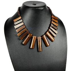 Tribal Large Wooden Handmade Fashion Jewelry Necklace with Innovative Wood Petals | Nagina International