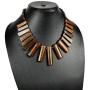 Tribal Large Wooden Handmade Fashion Jewelry Necklace with Innovative Wood Petals | Nagina International
