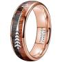BestTungsten 6mm 8mm Silver/Black/Rose Gold Tungsten Rings for Men Women Wedding Bands Koa Wood Arrow Inlay Domed Plished Shiny Comfort Fit