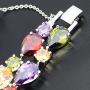 Classic Multi Gemstones Silver Sets, Amethyst Garnet Morganite Peridot