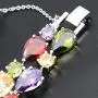 HERMOSA Classic Ladies Bracelet Garnet White Topaz Amethyst Citrine Peridot Pink Topza 7 Inches (7 Inches)