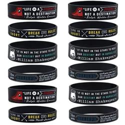 Inkstone 12-pack Inspirational Bracelets with Quotes by Great Writers - Wholesale Bulk Literary Gifts for Book Lovers Bookworms Readers English Literature Students - Book Club Party Favors Supplies