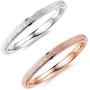 MgTree 2mm Rose Gold and Silver 2PCS a Set Stainless Steel Sand Blast Finish Engagement Rings for Women Girls, Sizes 4 to 10