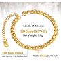ChainsPro Boys Chain Link Bracelet, 4 mm Width, 16+5CM Adjustable, 18K Gold Plated/316L Stanless Steel/Black-with Gift Box