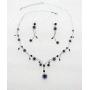 Faship Gorgeous Rhinestone Crystal Floral Necklace Earrings Set