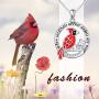 Red Cardinal Necklace Memorial Gift S925 Sterling Silver for Women When Cardinals Appear Angels Are Near Necklace Jewelry for Girls