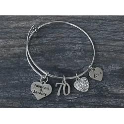 Infinity Collection 70th Birthday Gifts for Women, 70th Birthday Charm Bracelet, Perfect 70th Birthday Gift Ideas