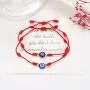 JIAOGE 2Pcs Evil Eye Bracelets Hand-Woven Adjustable Red Rope Cord Thread Braided Anklets Protection Lucky Best Wishes Bracelets for Women Men Girls