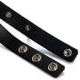 Flongo Gothic Black Rivet Leather Spiked Necklace Neckband Choker, Unisex Accent Spike Studded Punk Rock Biker Link Wide Strap Leather Collar Choker Necklace for Christmas