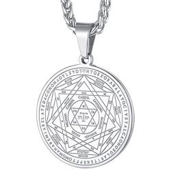FaithHeart Magen David Star Necklace, Stainless Steel Star of David Jewish Jewelry for Women Men, The Seal of Solomon Talisman Tantrism Hexagram Pendant Necklaces (Send Gift Box)
