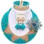 aczuv 6 Rows Crystal Nigerian Beaded Jewelry Set African Wedding Beads Bridal Jewelry Sets aczuv 6 Rows Crystal Nigerian Beaded Jewelry Set African Wedding Beads Bridal Jewelry Sets