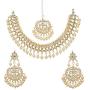 SANARA Indian Bollywood Golden Wedding Wear Faux Kundan Pearl Choker Necklace Set Ethnic Fashion Jewelry for Women
