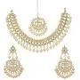 SANARA Indian Bollywood Golden Wedding Wear Faux Kundan Pearl Choker Necklace Set Ethnic Fashion Jewelry for Women