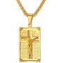 U7 Boys Girls Crucifix Cross Necklace Platinum/Stainless/18K Gold Plated Polished/Vintage/CZ/St Benedict Medal Cross Crucifix Pendant with Chain
