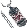 Tribal Jewelry Red German Knight of templar Cross Skateboard Skater X-Game Xtreme sport Surfer fashion Pewter Boys Unisex Mens Pendant Necklace Charm Protection Amulet for boys men silver ball chain