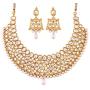 I Jewels 18k Gold Plated Indian Wedding Bollywood Designer Stylish Stone Choker Necklace Set Jewelry for Women (K7059W)
