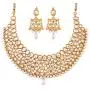 I Jewels 18k Gold Plated Indian Wedding Bollywood Designer Stylish Stone Choker Necklace Set Jewelry for Women (K7059W)