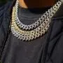 TOPGRILLZ 10mm 6 Times 14K Gold Plated Iced Out Lab Diamond Prong Setting Long Buckle Miami Cuban Link Choker Chain Necklace for Men TOPGRILLZ 10mm 6 Times 14K Gold Plated Iced Out Lab Diamond Prong Setting Long Buckle Miami Cuban Link Choker Chain Necklace for Men