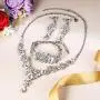 EVER FAITH Rhinestone Crystal Bridal Art Deco Floral Wave Teardrop Necklace Earrings Bracelet Jewelry Set