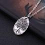 VASSAGO 3D Engraved Vintage Nordic Myth Tree of Life Yggdrasil World Tree Pendant Viking Amulet Necklace