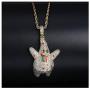 KOSMOLING Ice Out Patrick Star Pendant Micro Pave Bling CZ Stone Necklace for Mens Women Hip Hop Jewelry Gift