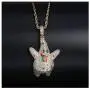 KOSMOLING Ice Out Patrick Star Pendant Micro Pave Bling CZ Stone Necklace for Mens Women Hip Hop Jewelry Gift