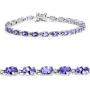 Johareez Tanzanite Bracelet - 9.68 Carat Natural Tanzanite Ovals Tennis Bracelet - Lavender Tanzanite Bracelet - December Birthstone - Tanzanite Birthstone