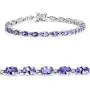 Johareez Tanzanite Bracelet - 9.68 Carat Natural Tanzanite Ovals Tennis Bracelet - Lavender Tanzanite Bracelet - December Birthstone - Tanzanite Birthstone