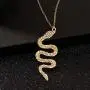 HUJUON Gold Rhinestone Snake Pendant Necklace.Retro Crystal Cobra Y-shaped Necklace,Punk Viper Animal Serpent Necklace for Women Jewelry