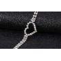 ROYAL AMOYY Clavicle Necklace, Alloy Choker Chain, Rhinestones Heart Necklace for Women and Girls