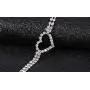 ROYAL AMOYY Clavicle Necklace, Alloy Choker Chain, Rhinestones Heart Necklace for Women and Girls