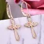 YL Cross Earrings 925 Sterling Silver Infinity Leverback Earrings Cross Dangle Drop Religious Jewelry Christian Baptism Gift