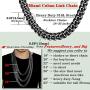 ROWIN&CO Mens Chain Black Heavy Big 316L Stainless Steel Miami Cuban Link Necklace Hip hop Jewelry Choker Chain, 15mm Width/ 18 20 22 24 26 30 35 inch Lengths, (with Gift Box)