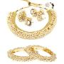 YouBella Jewelry Bollywood Ethnic Gold Plated Traditional Pearl Indian Necklace Set with Earrings and Bangles Combo for Women (Black)