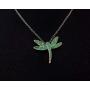 DMOMSA gem Green Exquisite Dragonfly Pendant Necklace Jewelry Gift Suitable for Birthday Party Anniversary Valentines Day