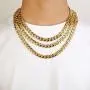 URBAN JEWELRY Polished Stainless Steel Mens Curb Chain Necklace in Variety of Sizes and Colors