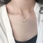 Dtja Minimalist Moon Necklace for Women Girls Kids Sterling Silver Gold Plated Tiny Small Simple Polished Thin Horn Crescent Moon Pendant Choker Necklace Adjustable Chain 18'' Cute Jewelry Gift
