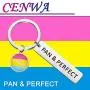 CENWA Pansexual Pride Gift Pensexual Flag Charm Keychain Gift Pan & Perfect Keychain Pansexual Jewelry Gift