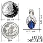 Hermosa Opal Jewelry Set Women Pendant Necklace Stud Earrings Sapphire Rainbow Mystic Topaz with 18'' Chain