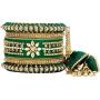 Aheli Wedding Party Designer Velvet Faux Stone Studded Bridal Bangle Set Chuda with Hangings Indian Traditional Ethnic Fashion Jewelry for Women