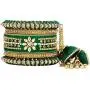 Aheli Wedding Party Designer Velvet Faux Stone Studded Bridal Bangle Set Chuda with Hangings Indian Traditional Ethnic Fashion Jewelry for Women