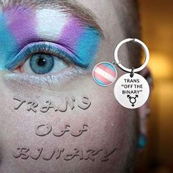 MAOFAED Transgender Pride Gift Transgender Gift Trans Off The Binary LGBT Trans Gift LGBTQ Transgender Jewelry