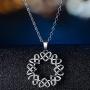 Jude Jewelers White Gold Plated Knotted Braid Heart Round Shape Pendent Statement Necklace