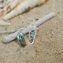 Sterling Silver Abalone Shell Slipper Flip Flop Dangle Earrings