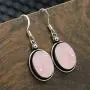 Natural Labradorite Lapis Moonstone Dangle Earrings 10x14mm Oval Shape Gemstone 925 Silver Overlay Handmade Bohemian Dangle Earrings For Women