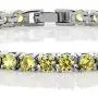 Gem Stone King 12.00 Ct Round Cut Canary Yellow Cubic Zirconias CZ 7inches Tennis Bracelet 7 Inch