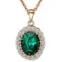 Yoursfs Necklaces and Clip On Earrings for Women 18K Gold Plated Oval Halo Austrain Crystal Pendant Non-Pierced Clip Earrings Prom Jewelry Set