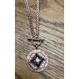 My Prime Gifts Snap Jewelry Rose Gold Toggle Rhinestone Halo Necklace 28'' Holds 18-20mm Snaps