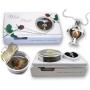 Pearlina Dolphins Necklace Cultured Pearl Oyster Set Silver-tone Plated Cage w/Stainless Steel Chain 18''